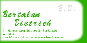 bertalan dietrich business card